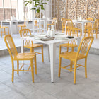 Flash Furniture Commercial Grade Metal Indoor-Outdoor Chair - Yellow-Screw Leveling Floor Glides