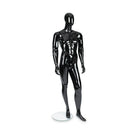 Can-Bramar RP Adult Male Abstract Mannequin 72.5"H, 12" Dia Glass Base, Shiny Black-Adult Male Abstract Mannequin in a shiny black finish.
