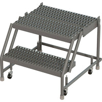 Tri-Arc Manufacturing Deep Top Step Rolling Ladder, Platform Height: 20", No. of Steps: 2, Step Width: 16" (KDSR002162-D2)-No. of Steps: 2