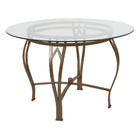 Flash Furniture Syracuse 45" Round Glass Dining Table with Matte Gold Metal Frame-Clear Tempered Glass Surface