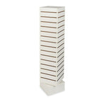 Can-Bramar Econoline Revolving Slatwall Merchandiser, 12"x12"x54", White-Stands on a revolving base