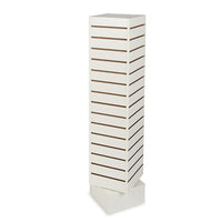 Can-Bramar Econoline Revolving Slatwall Merchandiser, 12"x12"x54", White-Stands on a revolving base