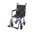 Drive Medical Lightweight Transport Wheelchair, Blue, 17" Seat-Blue, Aluminum