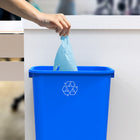 Staples Blue Recycling Wastebasket - 7 Gallon-15" H x 14.5" W x 10.5" D