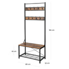 Vasagle Vintage Coat Rack With Storage Bench-Product Dimensions: 31.5”L x 16.5”W x 72.4”H