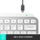 Logitech MX Keys Mini Minimalist Wireless Illuminated Keyboard - USB-C - Pale Grey-Smart Illumination: The wireless keyboard's backlit keys light up the moment your hands approach, and automatically adjust to suit changing lighting conditions