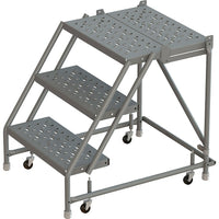 Tri-Arc Manufacturing Deep Top Step Rolling Ladder, Platform Height: 30", No. of Steps: 3, Step Width: 24" (KDSR003246-D2)-No. of Steps: 3