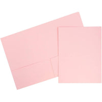 JAM Paper Premium Paper Cardstock Two Pocket Presentation Folders, Baby Pink, 12 Pack (28876675g)-Size: 9" x 12"