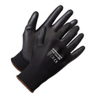 Forcefield Multi-purpose Work Gloves - Palm Coated - Medium - Black-Open back nylon liner