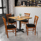 Flash Furniture HERCULES Series Ladder Back Cherry Wood Restaurant Chair - Black Vinyl Seat-Solid European Beech Hardwood Construction