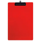 Geo Plastic Clipboard, Legal, 9" x 15", Red, 12 Pack-Clipboard made of strong plastic with retractable hook.