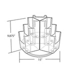 Azar Displays 9-Pocket Revolving Trifold Brochure Holder (252810)-Made from crystal styrene
