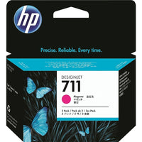 HP 711 Magenta Ink Cartridge, 3 Pack (CZ135A)-Magenta