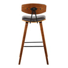 Armen Living Fox 26" Mid-Century Counter-Height Bar Stool - Brown-Assembly Required