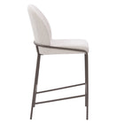 CorLiving DDW-420-B Blakeley Counter Height Barstool in Light Grey-High padded back and seat for comfort