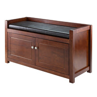 Winsome 2-Piece Hall Storage Bench with Cushion, Walnut Finish, (94392)-Bench