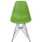 Flash Furniture Elon Series Plastic Chairs with Chrome Base - Green - 2 Pack-Set of 2 Accent Side Chairs