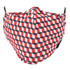 Nautica Non-Medical Reusable Face Masks with Replacement Filters - Navy & Navy/Red Print - 2 Pack-Clear wristlet, solid navy mask, red/navy/white geometric print mask, 4 white filters