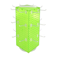 Azar Interlock Peg Tower with Revolving Base and Hooks - 8" x 8" x 20" - Green-Sold in multiples of: 1