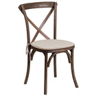 Flash Furniture HERCULES Series Stackable Early American Wood Cross Back Chair with Cushion-400 lb. Weight Capacity