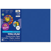 Pacon Tru-Ray Construction Paper  - 12" x 18" - Royal Blue - 250 Sheets (PAC103049)-Heavy 76 lb. 100% vat-dyed sulphite with longer, stronger fibers.