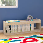 Flash Furniture Bright Beginnings Commercial Grade Modular Wooden Classroom Open Storage with Upper Shelf w/Raised Edges-Natural-Natural Finish Engineered Birch Plywood