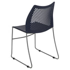 Flash Furniture HERCULES Series Stack Chair with Air-Vent Back and Grey Powder Coated Sled Base - Navy - 5 Pack-Stack Quantity: 5