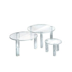 Azar Displays 6" dia x 4" H - 12" dia x 8" Acrylic Round Riser Display, 3 Pack (515304)-Made from acrylic