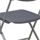 Flash Furniture HERCULES Series Charcoal Plastic Fan Back Folding Chair-Ventilated Fan Back