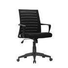 Nicer Furniture Black Rainbow Task Office Chair-Cushioned seat and lumbar support backrest provide ergonomic comfort.  