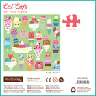 Mudpuppy Cat Cafe Puzzle - 500 Piece-Puzzle grey board contains 90% recycled paper. Packaging contains 70% recycled paper. Printed with nontoxic inks