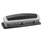Swingline Precision Pro Adjustable Punch - 2-3 Hole - 10 Sheet Capacity - Black/Silver-2-3 hole adjustable desktop punch