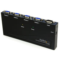 StarTech High Resolution VGA Video Splitter, 350 MHz, 4 Port-An integrated signal amplifier boosts your connection range to 210 feet (65 meters)