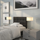Flash Furniture Lennox Tufted Upholstered Twin Size Headboard - Black Vinyl-Headboard Size: 39.25''W x 2.75''D x 22.5''H