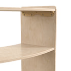Flash Furniture Bright Beginnings Commercial Grade Bow Front 2 Tier Wooden Classroom Open Corner Storage Unit, Safe - Natural-Greenguard Certified Wood for Healthier Air Quality