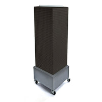 Azar Displays 40" x 14" x 14" Wheeled 4-Sided Interlocking Pegboard Floor Display, Black (701415-BLK)-Sign holder strip is included