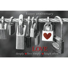Aline Greetings General Anniversary Card, Padlocks, happy anniversary, 18 Pack-Premium uncoated paper stock