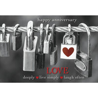 Aline Greetings General Anniversary Card, Padlocks, happy anniversary, 18 Pack-Premium uncoated paper stock