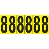 Accuform Signs Identify Locations, Supplies & Tools, Individual Letter & Number Markers, 8, 2-15/16", 18 Pack-Character 8