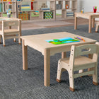 Flash Furniture Bright Beginnings Commercial Grade Wooden Square Preschool Classroom Activity Table-Assembles in 20 Minutes or Less
