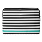 Vangoddy Luxe Series 16" Laptop Sleeve - Striped - Blue-Durable and slim for easy mobility, along with heavy duty polished gold zipper closure