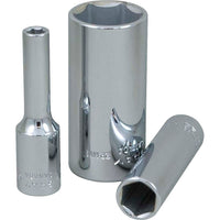 Gray Tools 23mm X 3/8" Drive, 6 Point Deep Length, Chrome Finish Socket-Size: 23mm