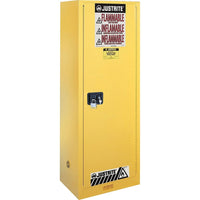 Justrite Sure-Grip EX Slimline Safety Cabinets, 1 Door, Manual, Slimline, 23" x 18" x 65"-Three adjustable shelves provide flexible, safe storage