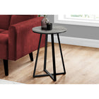 Monarch Specialties 2176 Accent Table - 22"H/Grey/Black Metal-Use it conveniently as a snack table or sofa side table