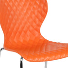 Flash Furniture Lowell Contemporary Design Orange Plastic Stack Chair-Polypropylene Molded Structure