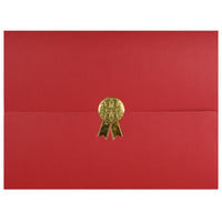 St. James Document/Certificate Holders - Gold Award Seal with Gold Ribbon - Red - 5 Pack-Add ceremony, elegance and sincerity to the act of giving recognition