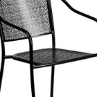 Flash Furniture Black Indoor-Outdoor Steel Patio Arm Chair with Round Back-Black Powder Coat Finish