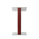 Urbann Y5 Lectern No Wheels - Mahogany Wood - Aluminum Grey-Light grey and mahogany stained wood, aluminum and Russian plywood