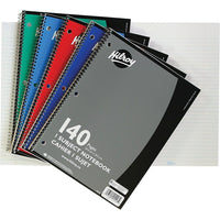 Hilroy 1-Subject Notebook, Coil, 7mm College Ruled Sheets, 10-1/2" x 8", Assorted Colours, 140 Pages-Coil notebook is easy to write and flip through