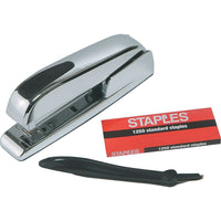 Staples Desktop Stapler Combo Pack - Chrome - 20-Sheet Capacity-No-slip rubberized press point